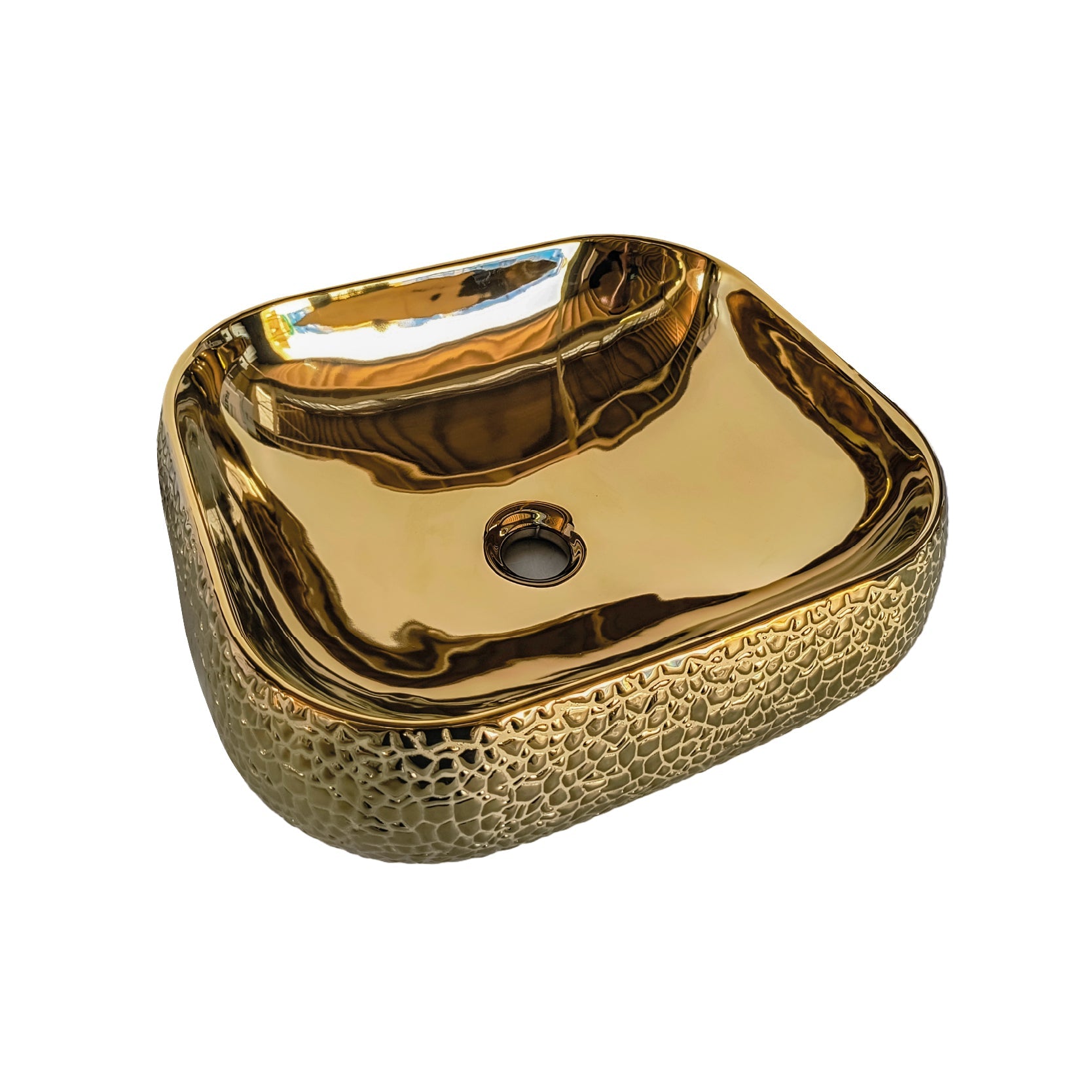 Bowl Loza (160-Rg) Mod.Cuadrado Dorado Granito 44X40X15 - Fratelli